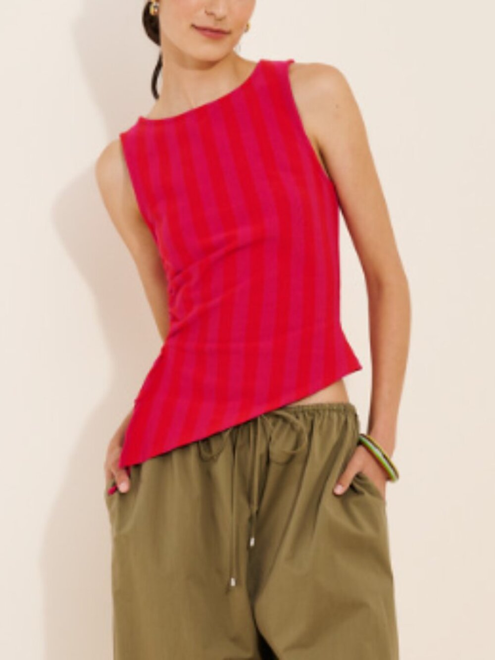 Erin Tank Lisa Says Gah - Raspberry Stripe - Picture 4 of 6